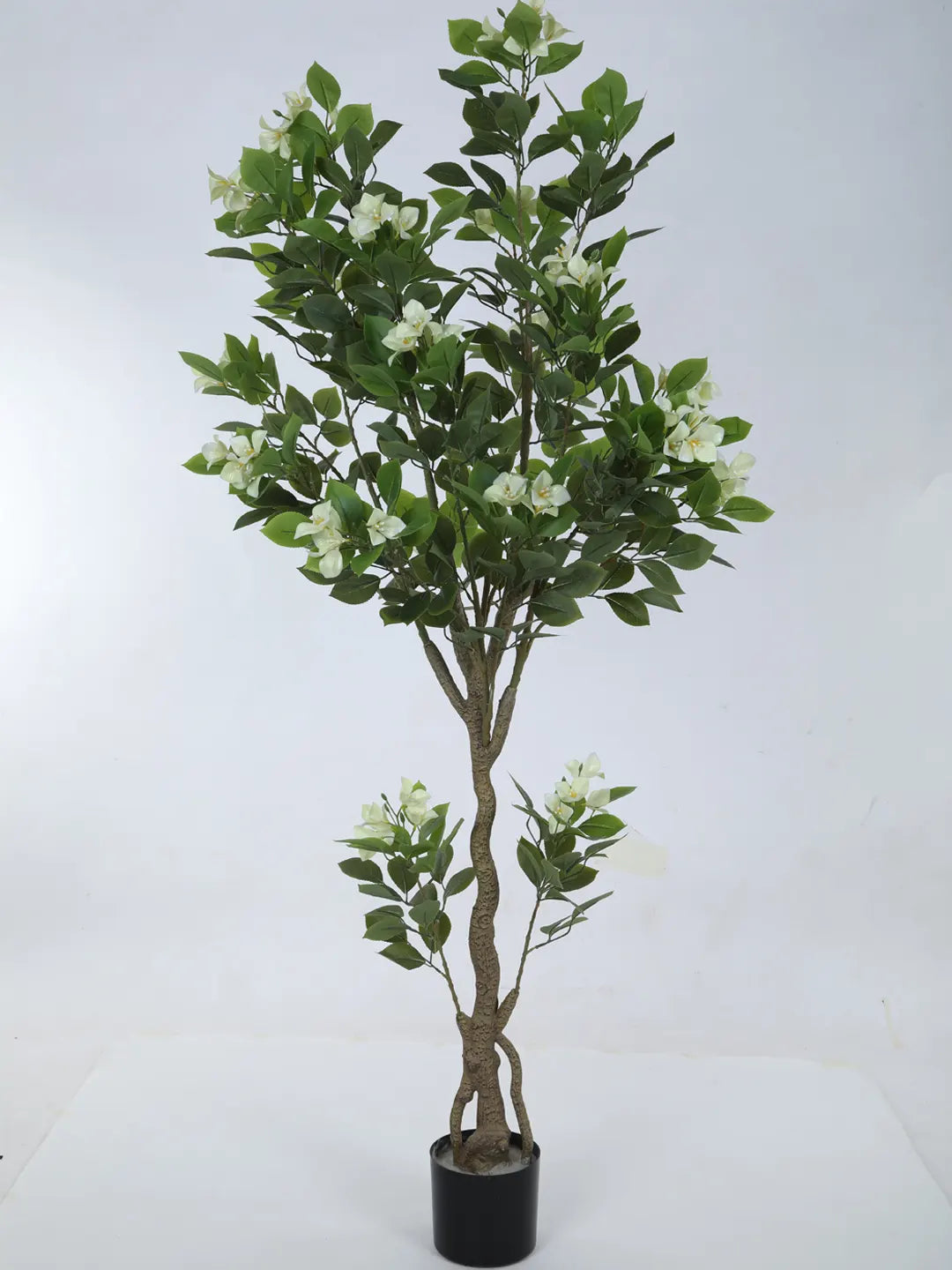 Artificial Bougainvillea Flowers Plants with Pot -180 cm Tall, Green/White