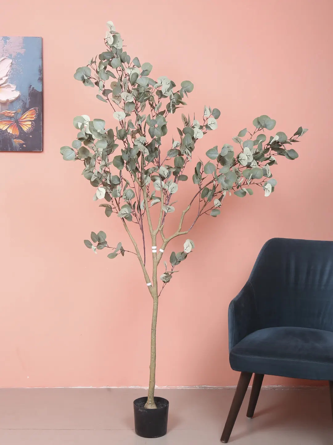Artificial Eucalyptus potted plant, outdoor and indoor (180 cm Tall, Green)