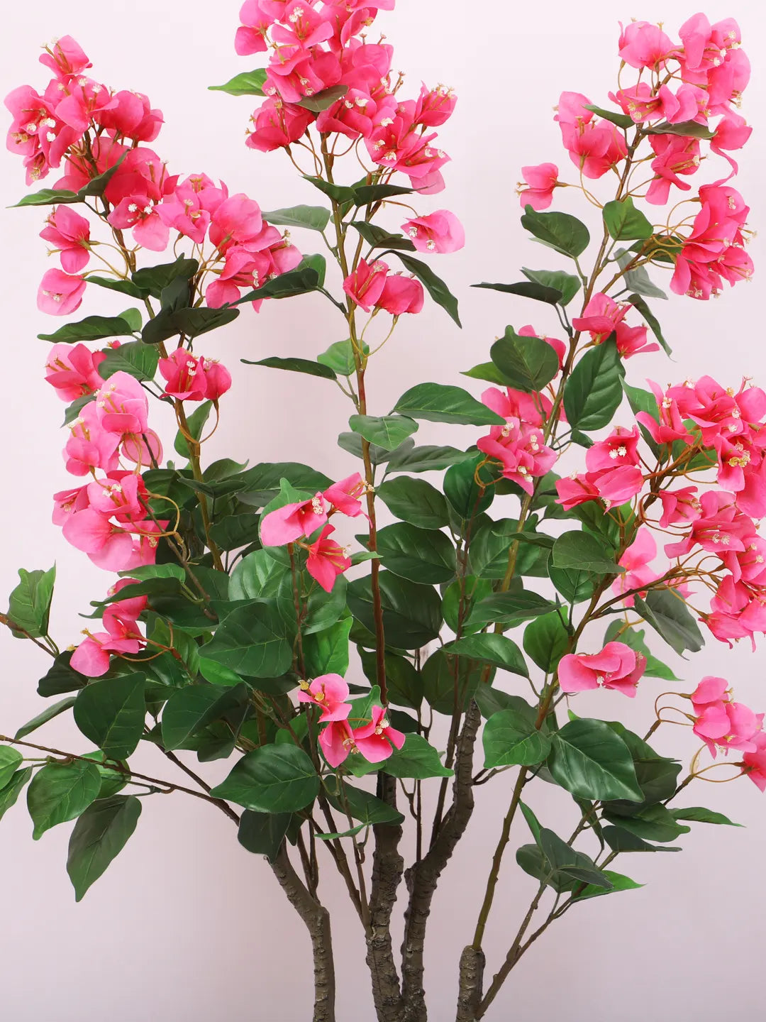 Artificial Twisted Bougainvillea Flowers Tree with Basic Black Pot - 110 cm Tall Pink