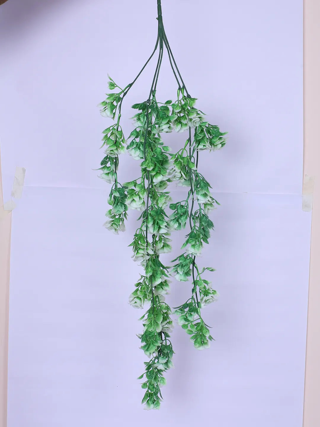 Artificial Hanging Rose Flowers Creeper for Home, Wedding Décor (Pack of 2, 65 cm Tall, White)