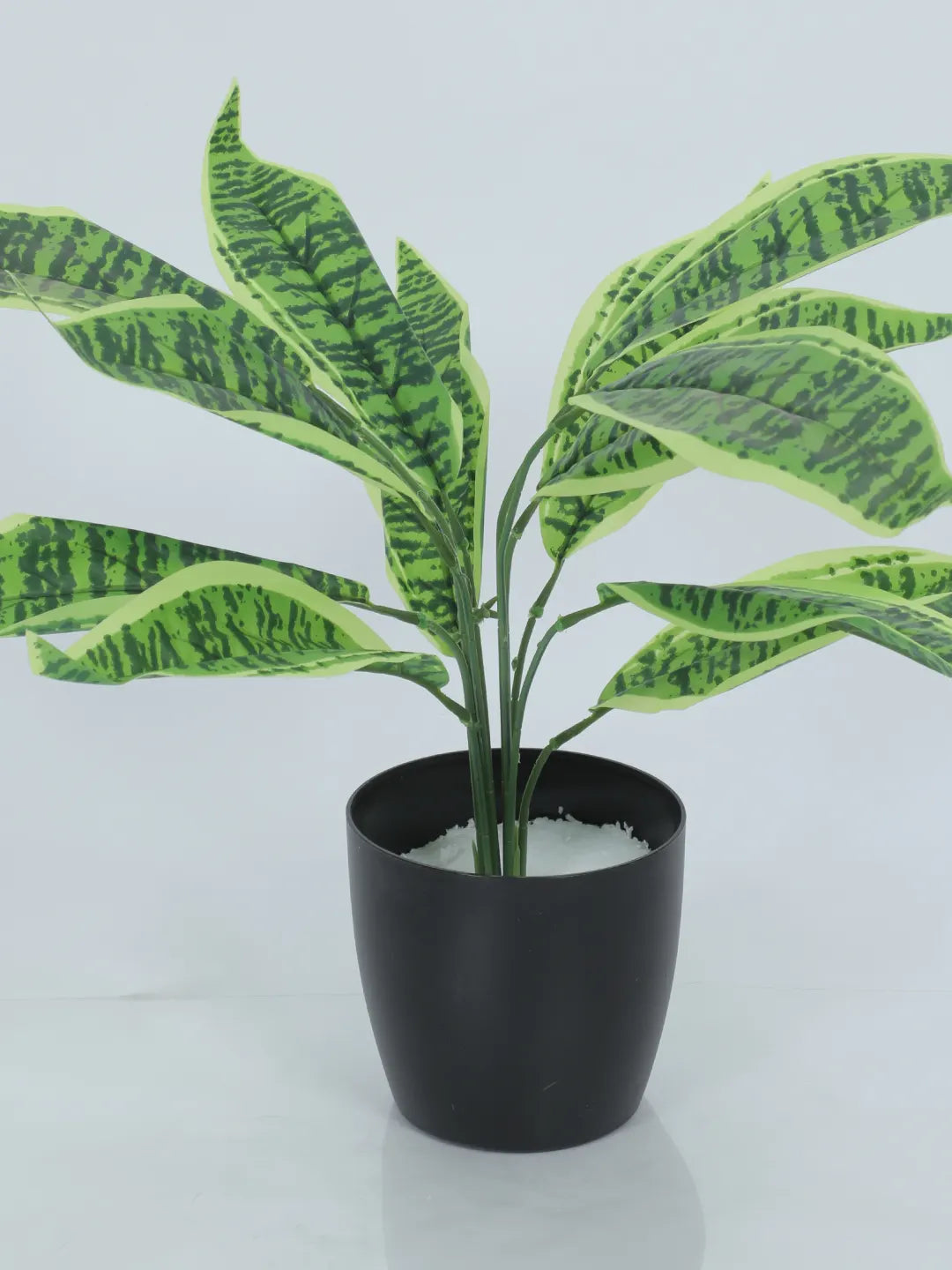 Artificial Green Snake Plant (12 Leaves with Basic Black Pot 45 Cm Tall)