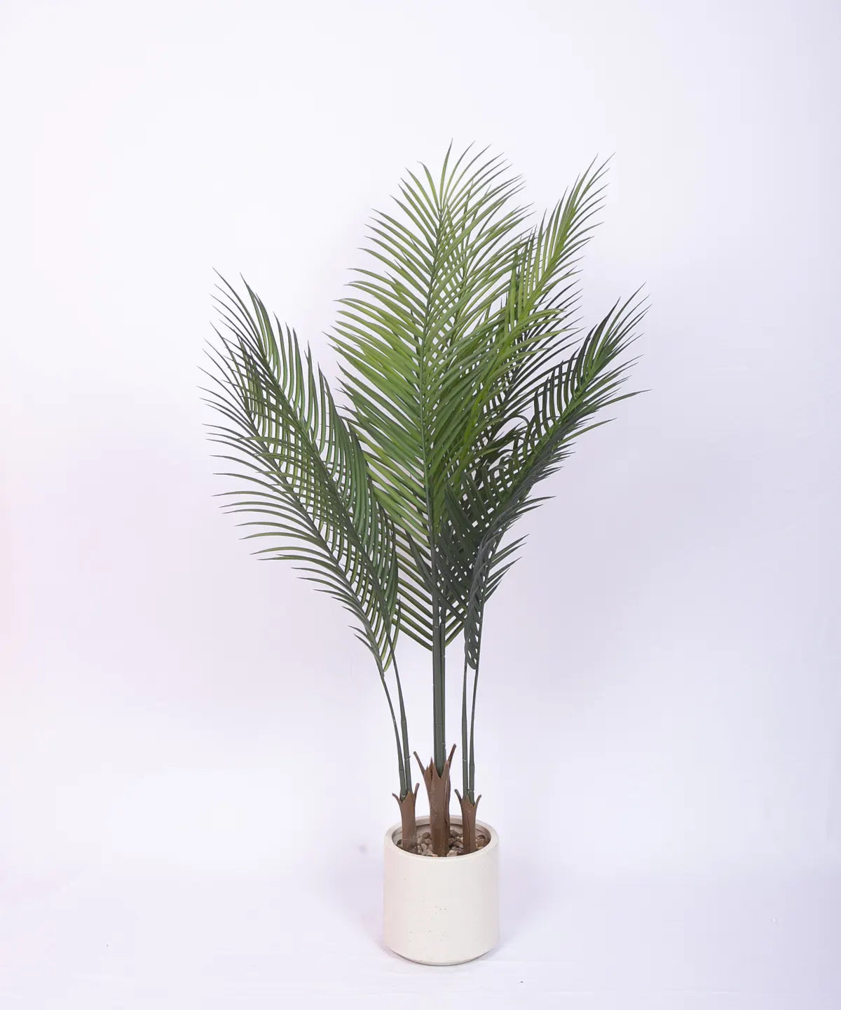 Artificial Lush Green Areca Palm Plants with Basic Black Pot - 120 cm Tall