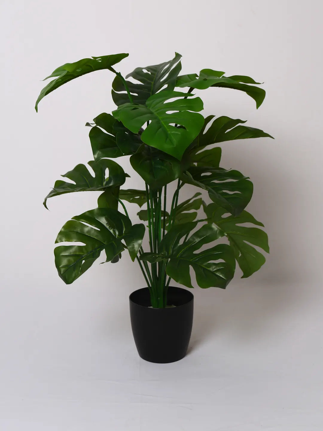 Artificial Monstera Leaf Plants for with Pot (18 Leaves, 65 cm Tall, Green)