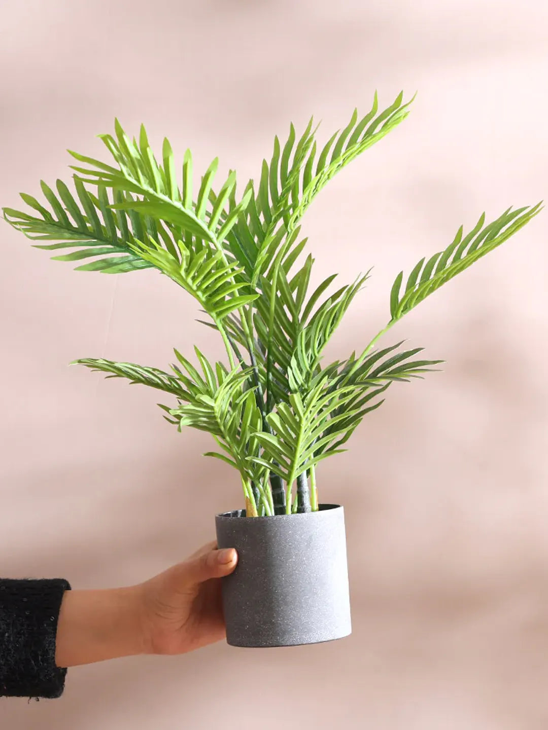 Artificial Mini Areca Palm Potted Plant - 40 cm Tall, Green