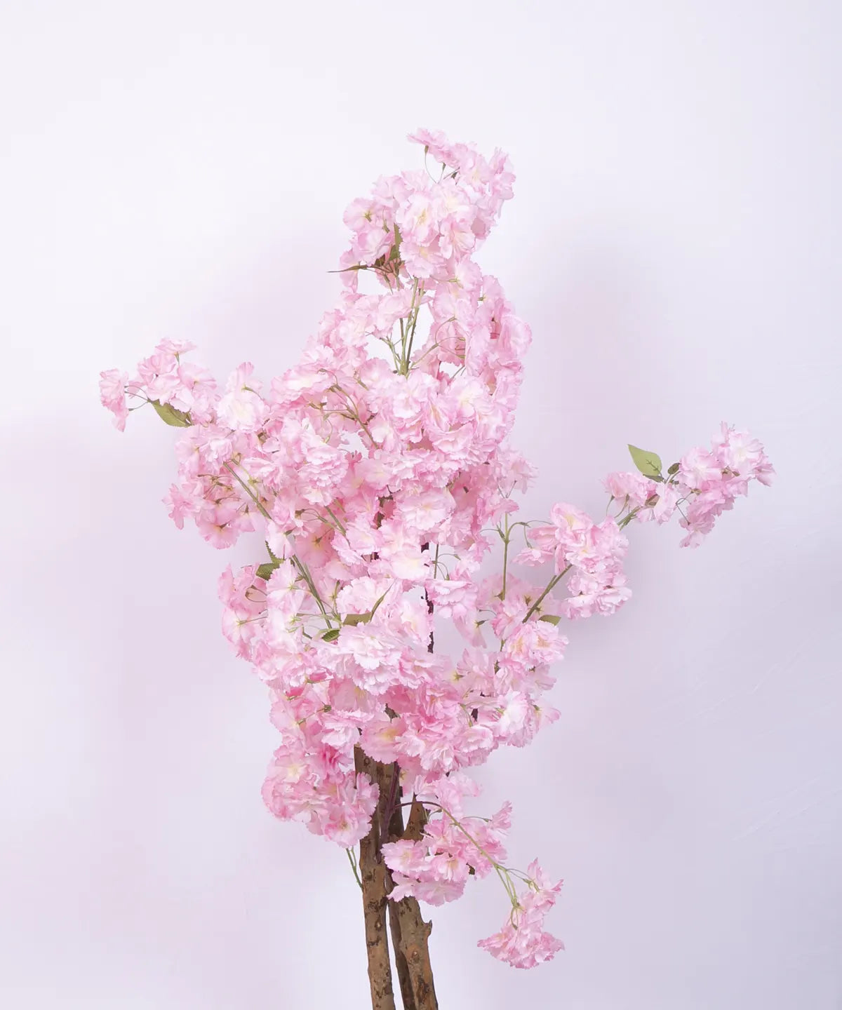 Artificial Pink Peach Blossom Flowers Plant For with Basic Black Pot - 100 Feet - Pink