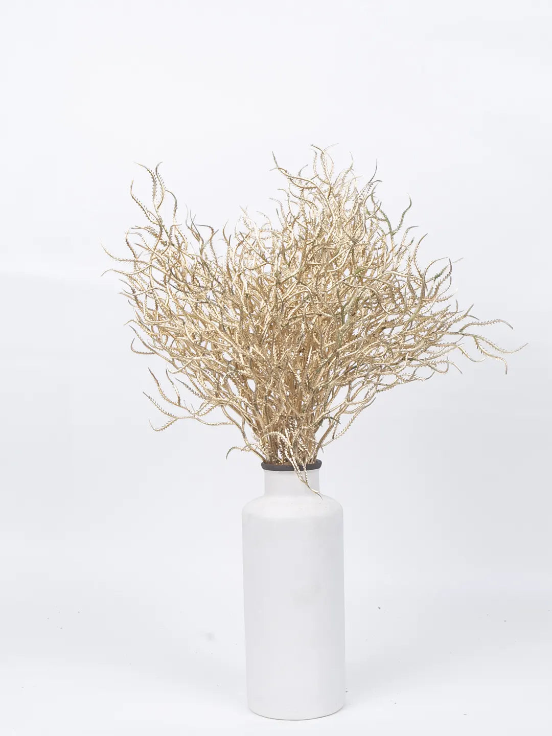 Artificial Glitter Golden Metallic Flower bunch For Christmas Decorations (Pack of 3, cm Tall)