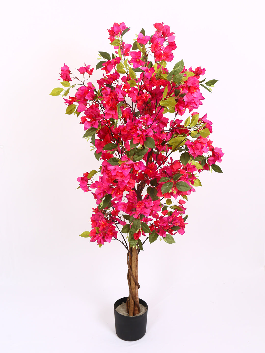 Artificial Bougainvillea Flowers Plants with Pot -150 cm Tall, Green/Pink