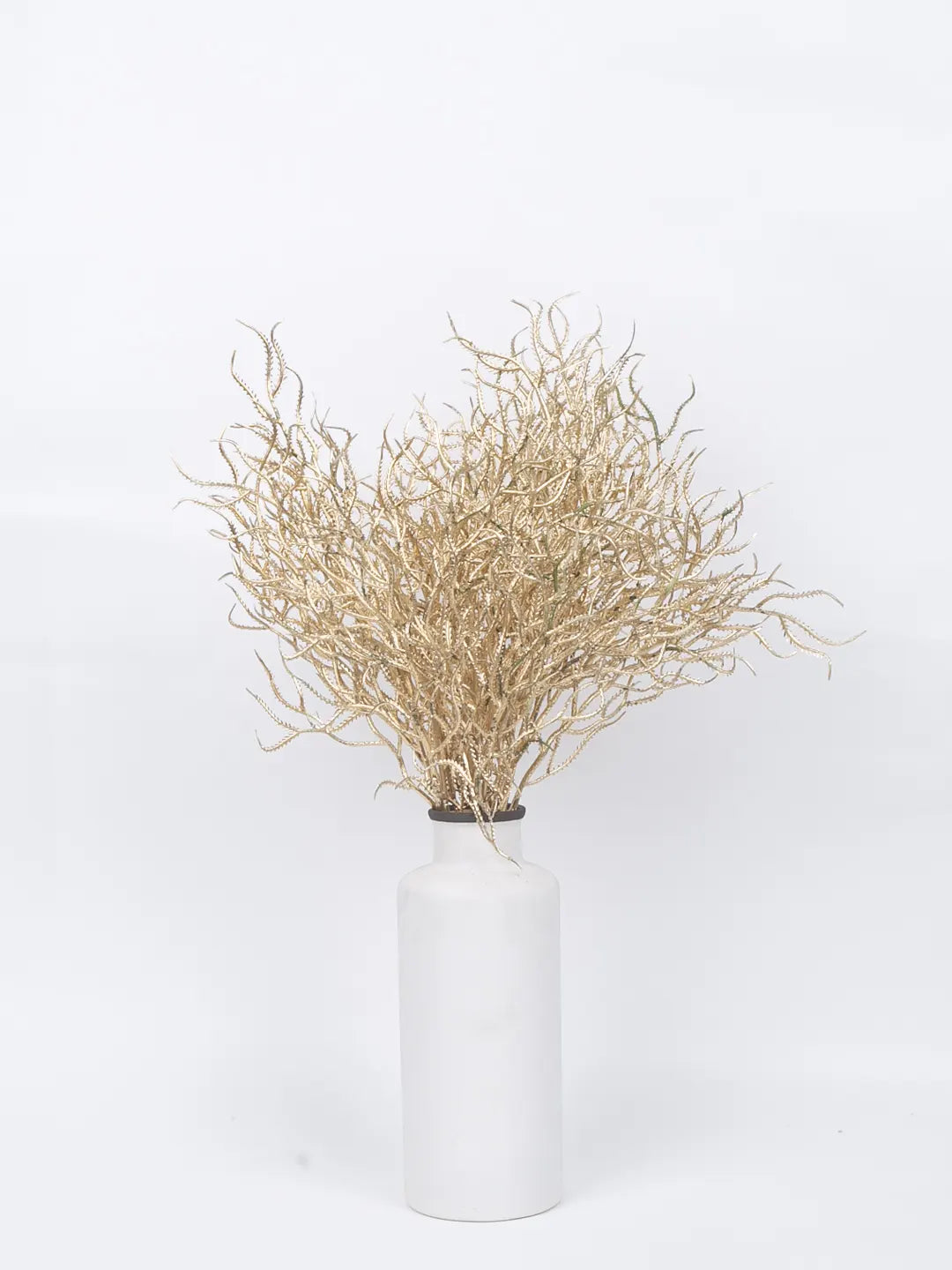Artificial Glitter Golden Metallic Flower bunch For Christmas Decorations (Pack of 3, cm Tall)