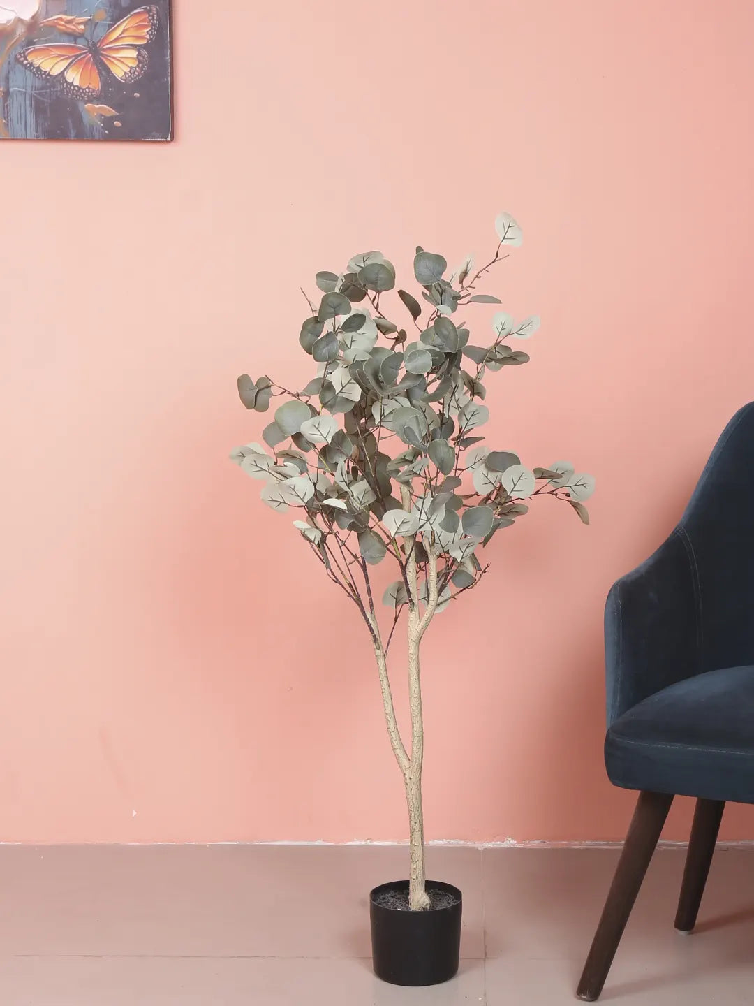 Artificial Eucalyptus potted plant, outdoor and indoor (110 cm Tall, Green)