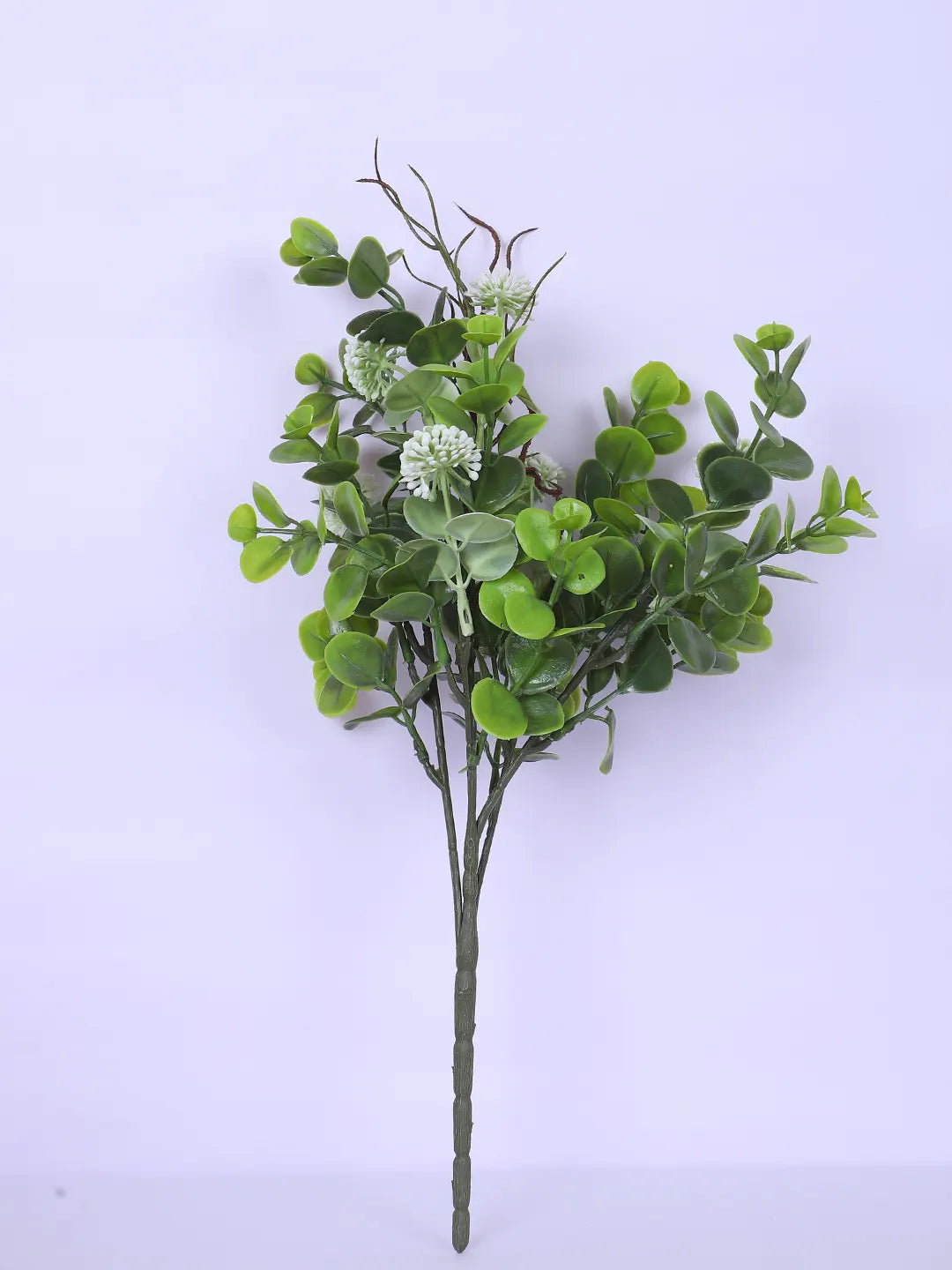 Artificial Eucalyptus with Flowers For Wedding Floral Arrangement (40 cm Tall, Without Pot, Pack of 3, White)