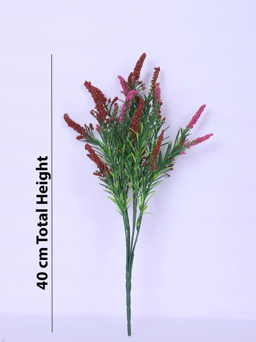 Artificial Hogla Flower for Vase Wedding Floral Arrangement (34 cm Tall, Pack of 3, Red)