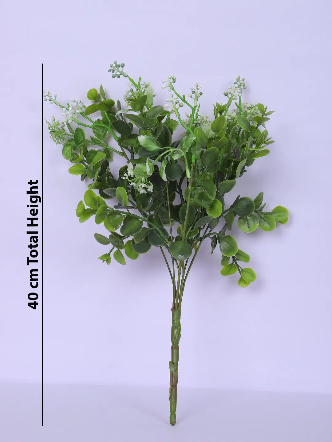 Artificial Eucalyptus with Flowers for Wedding Floral Arrangement (40 cm Tall, Without Pot, Pack of 3 White)