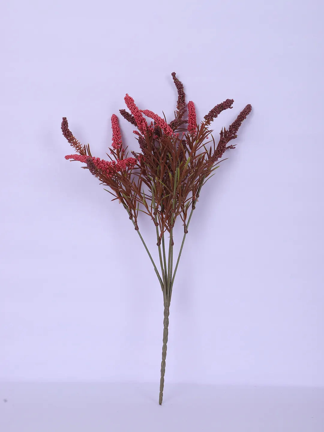 Artificial Hogla Flower for Vase Wedding Floral Arrangement (34 cm Tall, Without Pot, Pack of 3, Red)