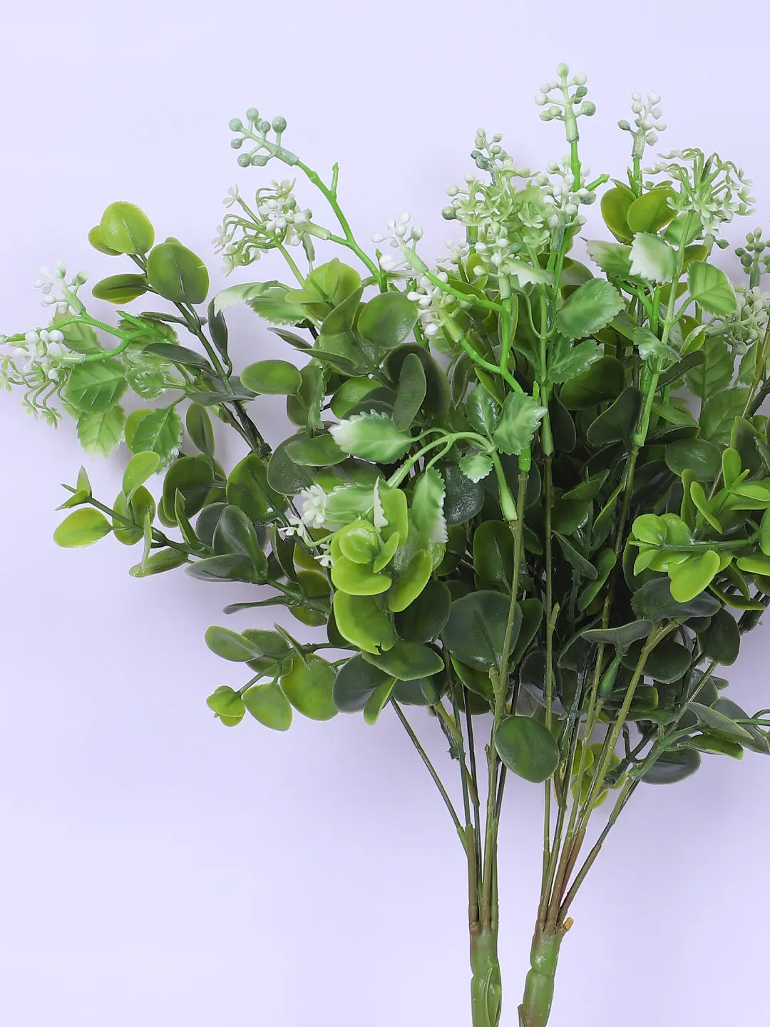 Artificial Eucalyptus with Flowers for Wedding Floral Arrangement (40 cm Tall, Without Pot, Pack of 3 White)