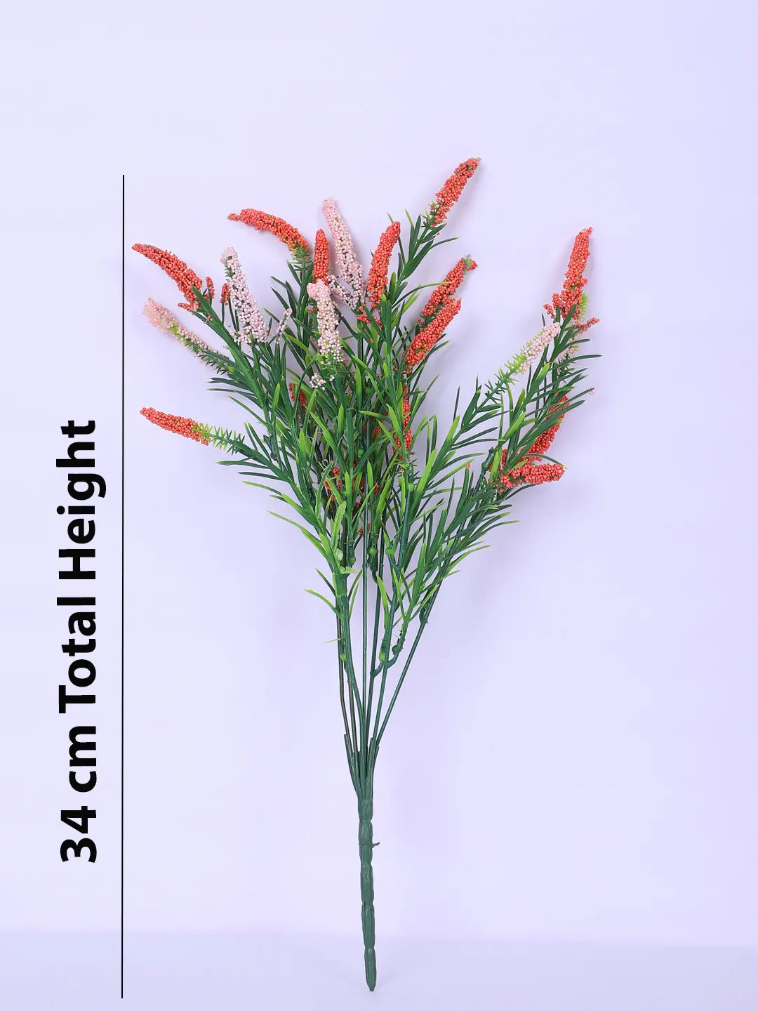 Artificial Hogla Flower for Vase Wedding Floral Arrangement (34 cm Tall, Pack of 3, Orange)