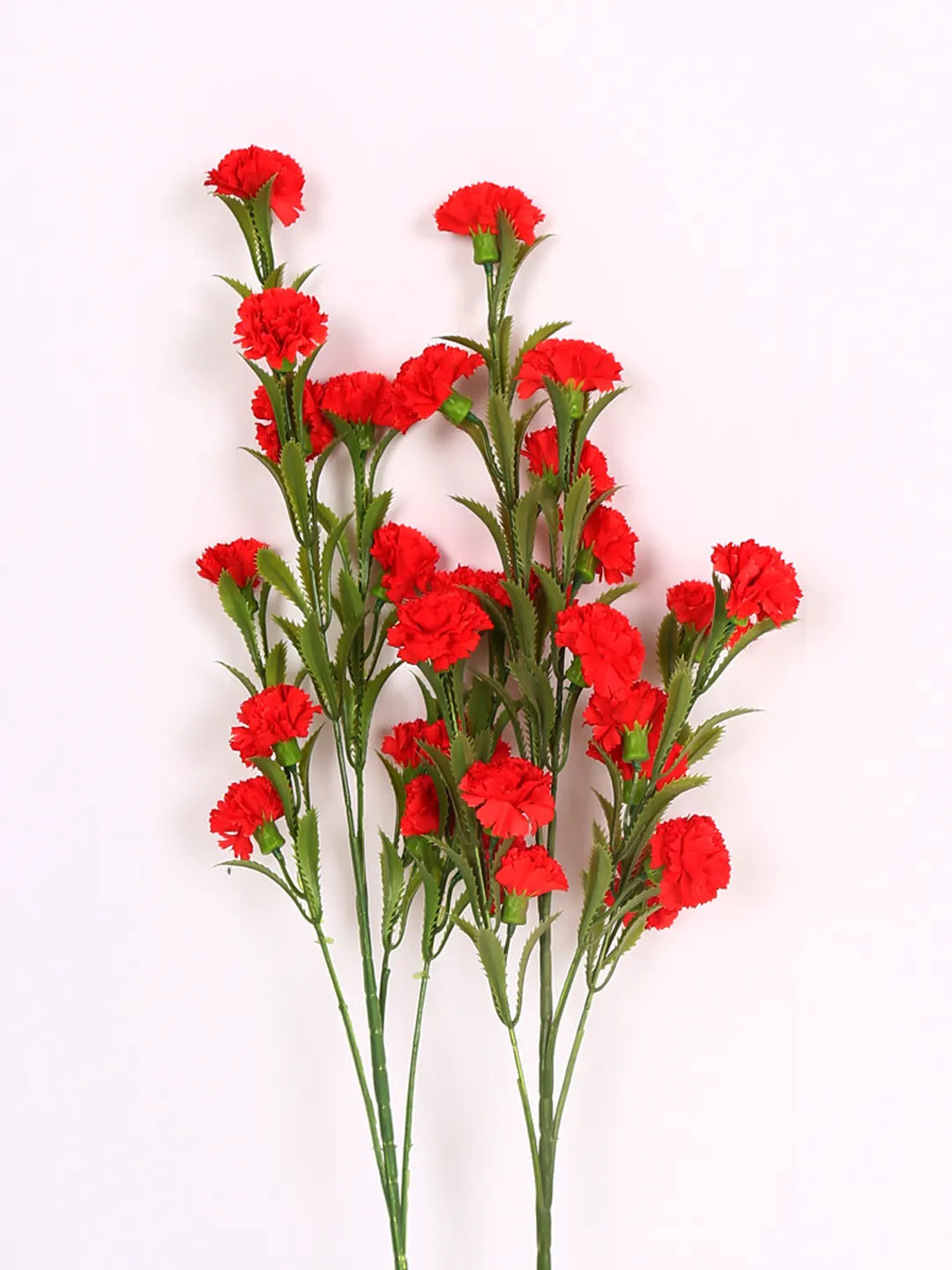 Artificial Decorative Chrysanthemum Flower Stick for Home décor (15 Head Flower, Pack of 3, Red)