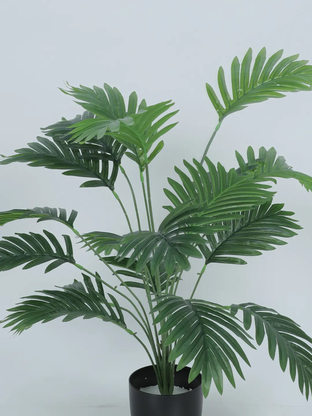 Artificial Areca Palm Leaf Plants for with Pot (18 Leaves, 65 cm Tall, Green)