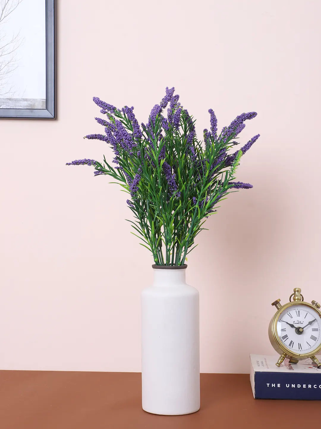 Artificial Hogla Flower for Vase Wedding Floral Arrangement (34 cm Tall, Pack of 3, Dark/Blue)
