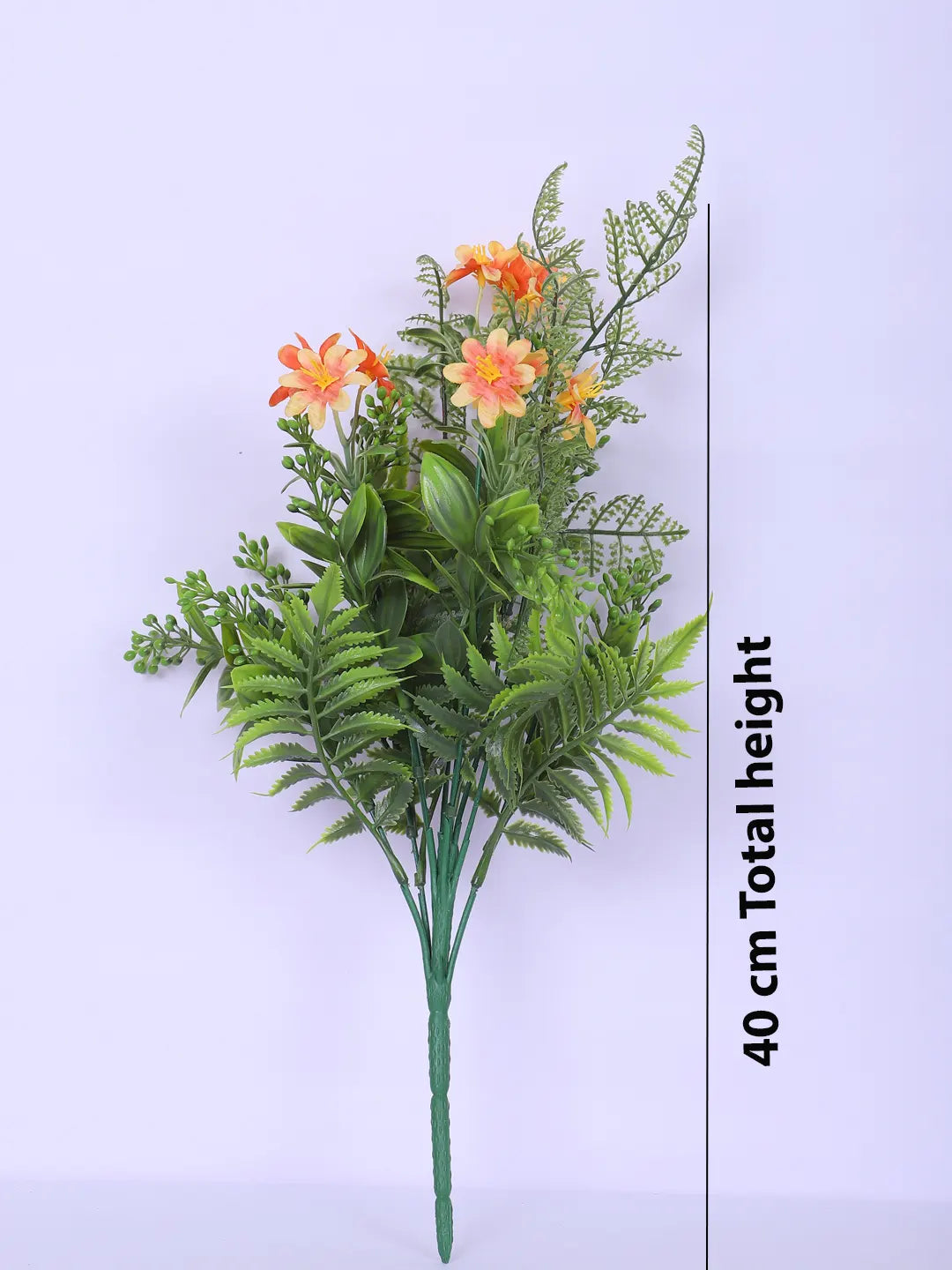 Artificial Green with Flower Bouquets for Wedding Floral Arrangement (40 cm Tall, Without Pot, Pack of 3)