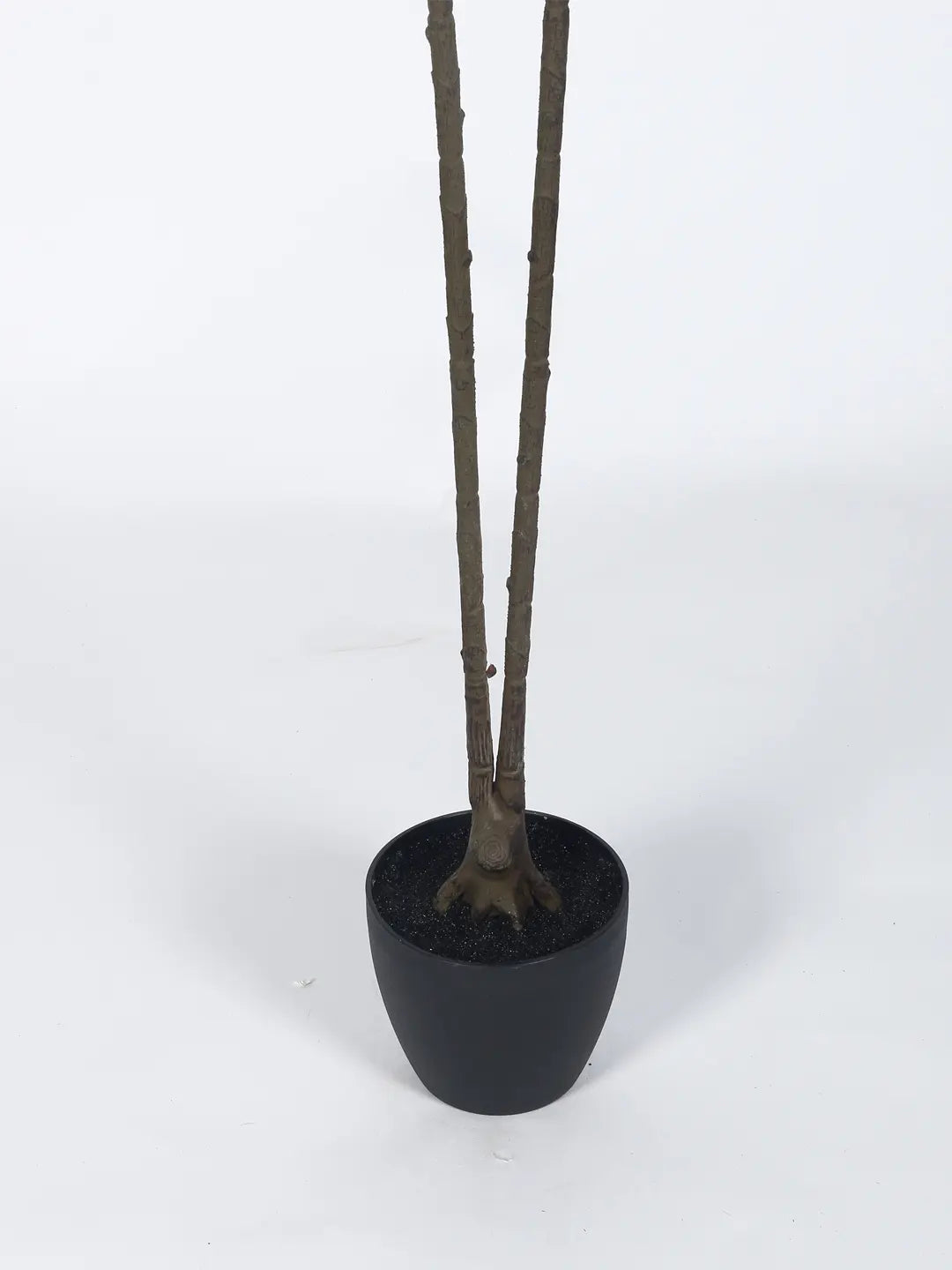 Artificial Leafy Rubber Plant with Basic Black Pot - 4 feet Green