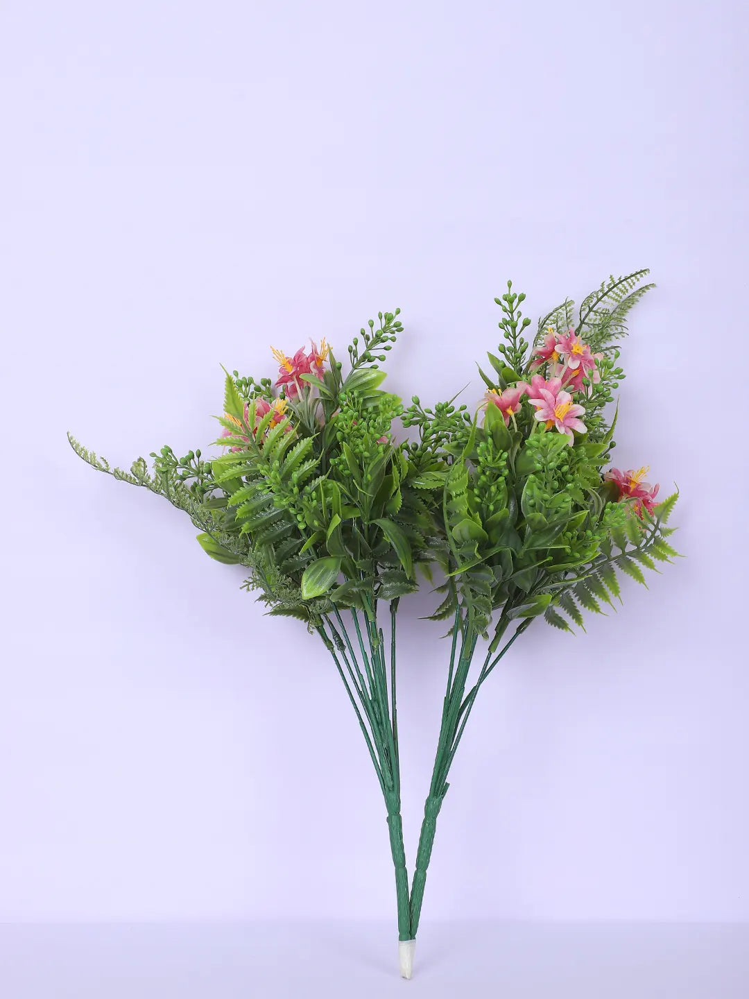 Artificial Green with Flower Bouquets for Wedding Floral Arrangement (40 cm Tall, Without Pot, Pack of 3)