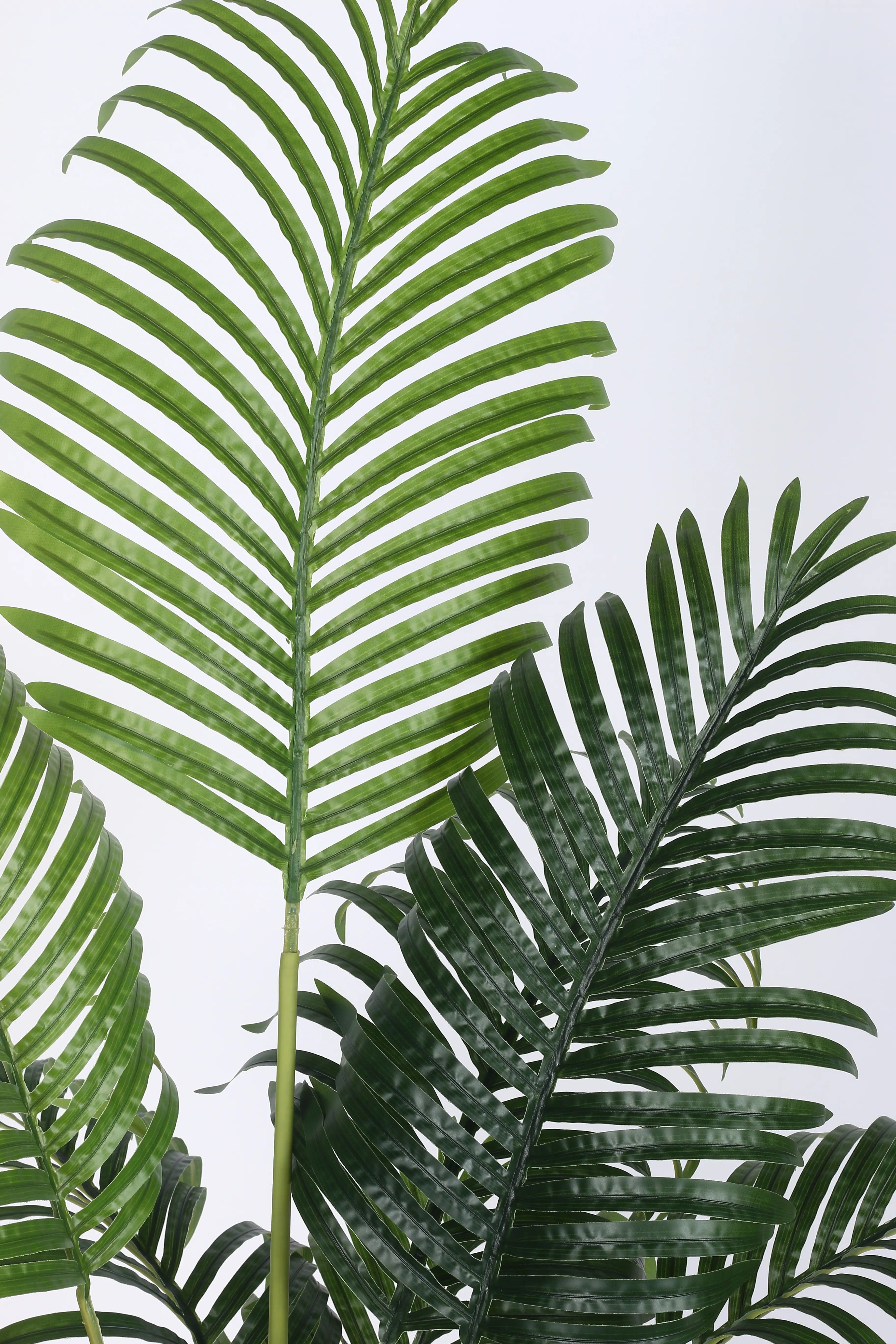 Artificial Lush Green Areca Palm Plants with Basic Black Pot - 4.2 Feet Tall