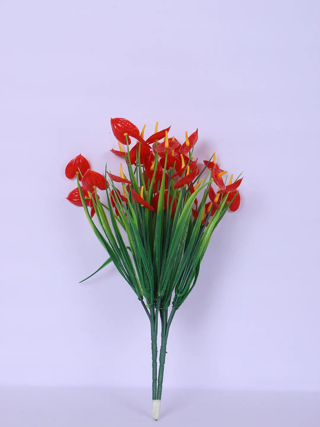 Artificial Calla Lily Flower Bouquets Wedding Floral Arrangement (30 cm Tall, Pack of 3, Red)