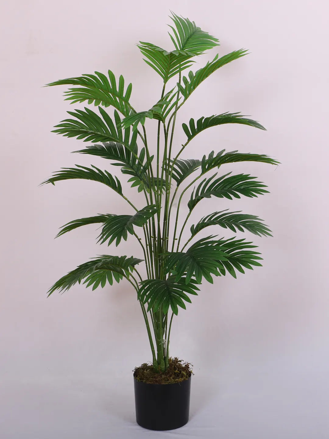 Artificial Tropical Areca Plant with Basic Black Pot (100 cm Tall, Green)