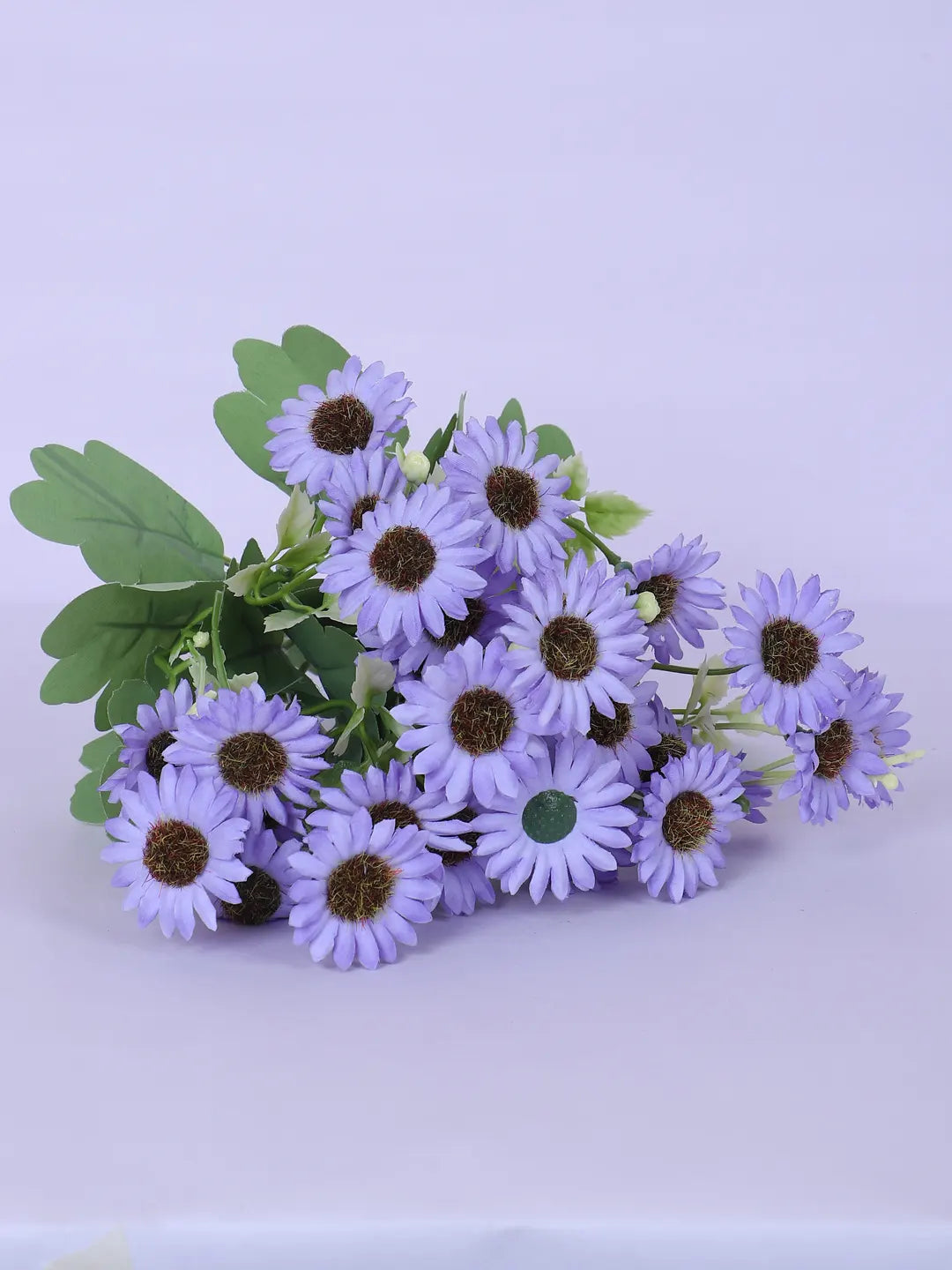 Artificial Daisy Flower Bouquets Wedding Floral Arrangement (32 cm Tall, Pack of 3, Blue)