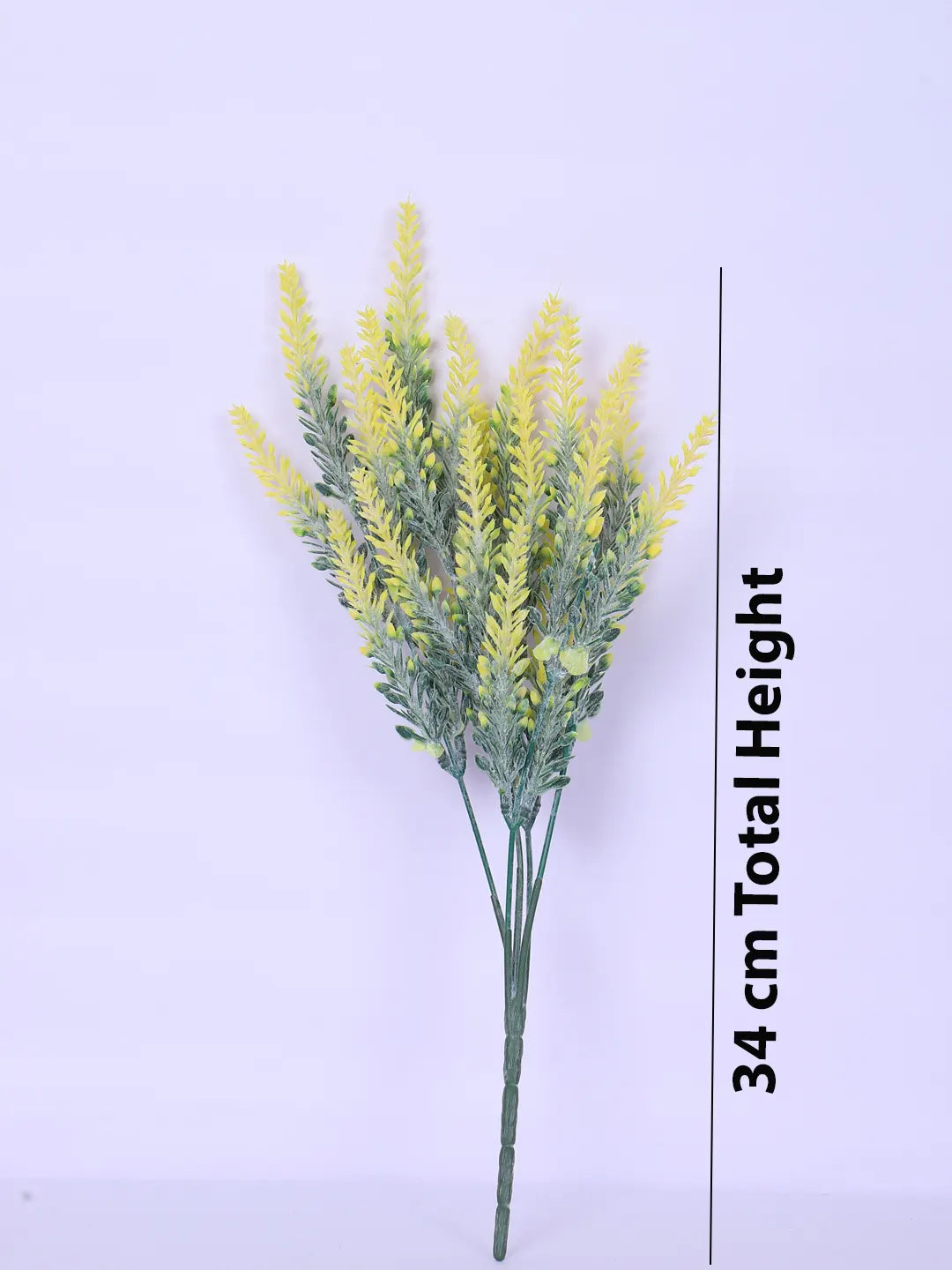 Artificial Lavender Flowers Faux Plants for Vase Pot Home Décor Wedding Kitchen Garden (Pack of 3, Yellow)