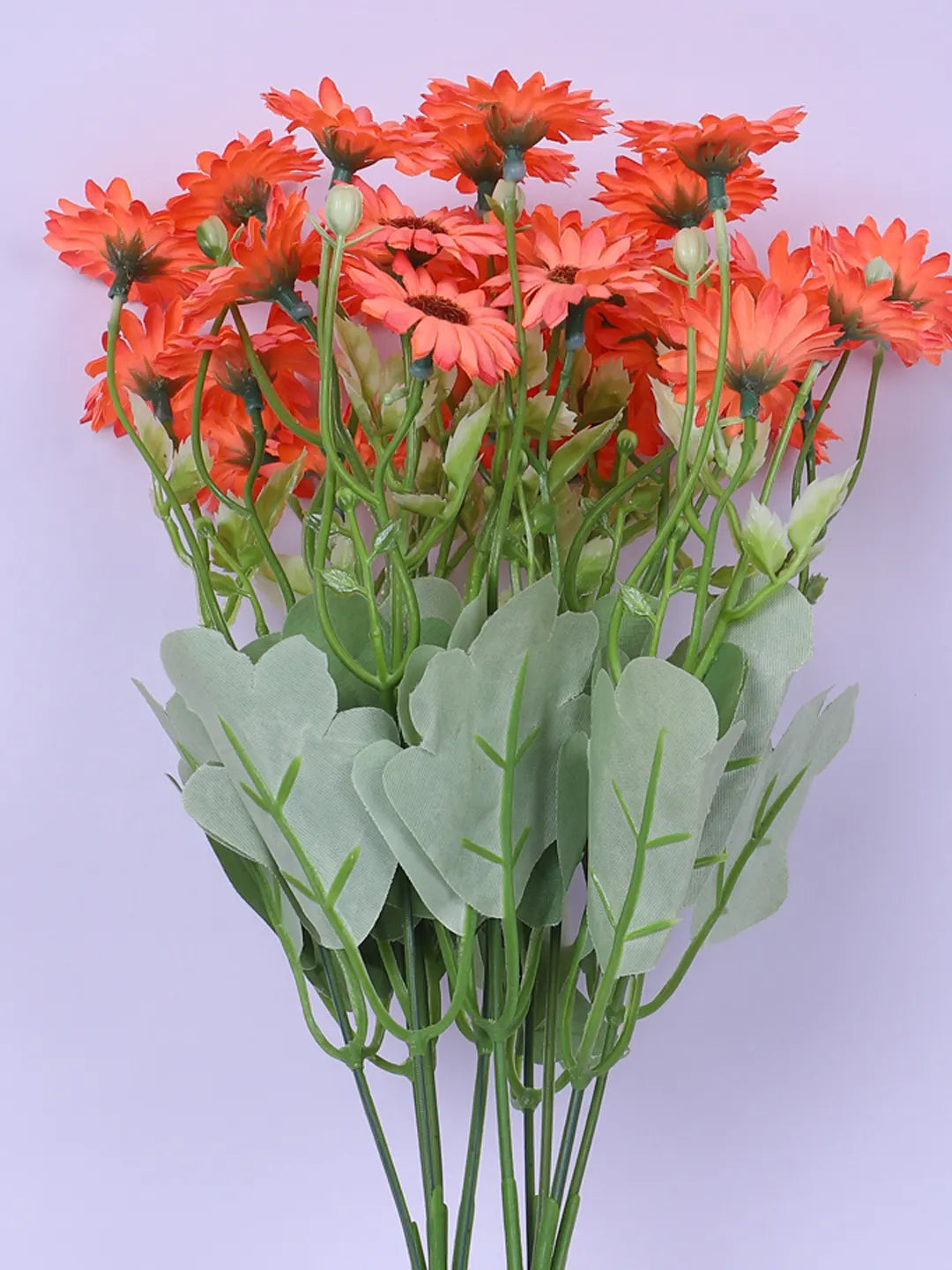 Artificial Daisy Flower Bouquets Wedding Floral Arrangement (32 cm Tall, Pack of 3, Orange)