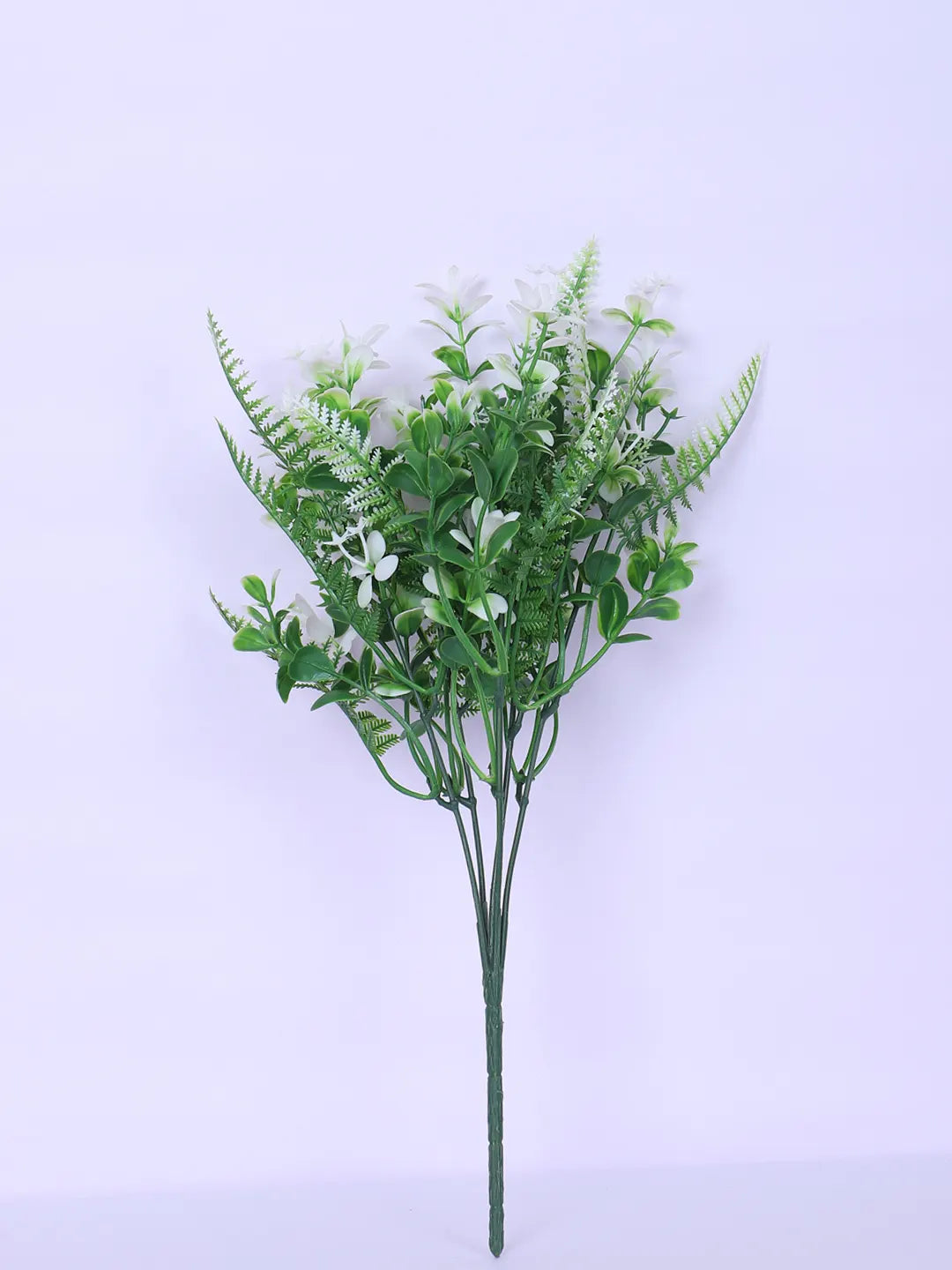 Artificial Green Eucalyptus Bouquets For Wedding Floral Arrangement (34 cm Tall, Pack of 3, White)