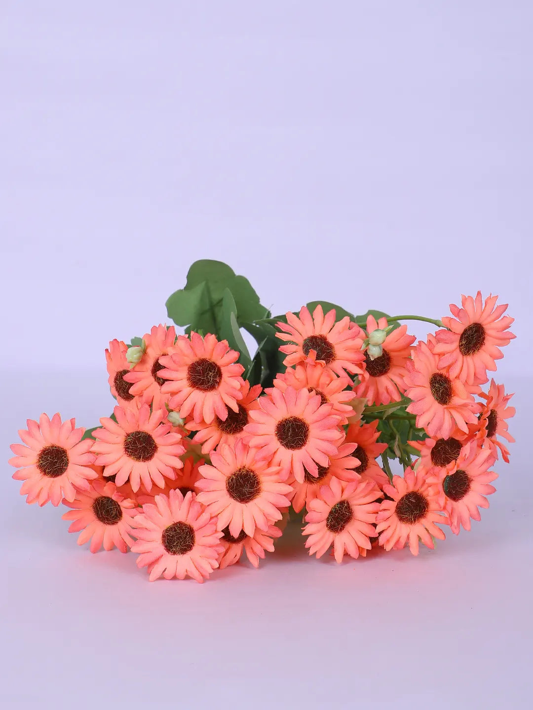 Artificial Daisy Flower Bouquets Wedding Floral Arrangement (32 cm Tall, Pack of 3, Orange)