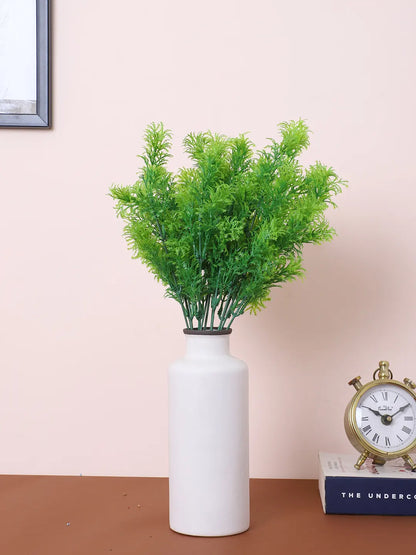 Artificial Green Grass Bouquets For Wedding Floral Arrangement (30 cm Tall, Without Pot, Pack of 3, Green)