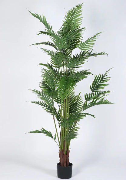 Artificial Phoenix Date Palm Tree with Basic Black Pot - 6 Feet