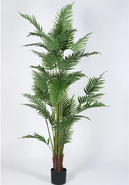 Artificial Phoenix Date Palm Tree with Basic Black Pot - 6 Feet