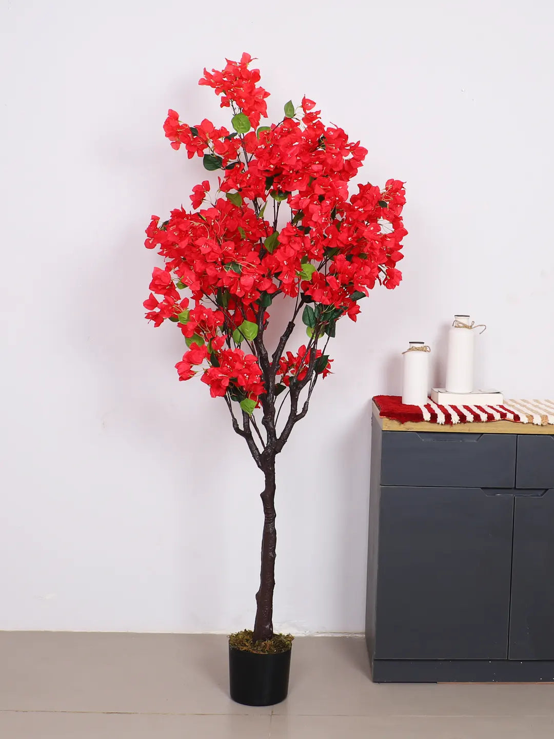 Artificial Bougainvillea Flowers Plants with Pot -170 cm Tall, Red