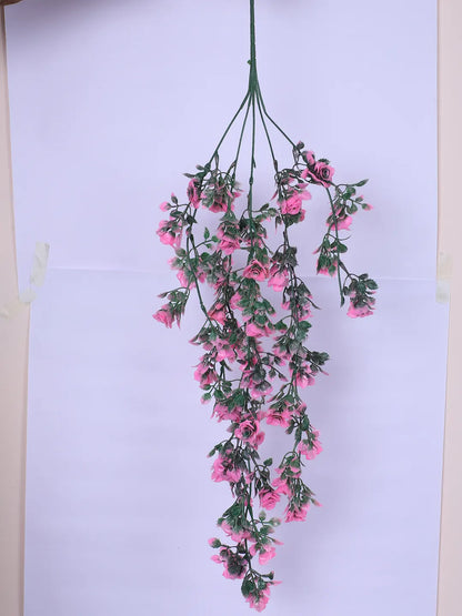 Artificial Hanging Rose Flowers Creeper for Home, Wedding Décor (Pack of 2, 65 cm Tall, Pink)