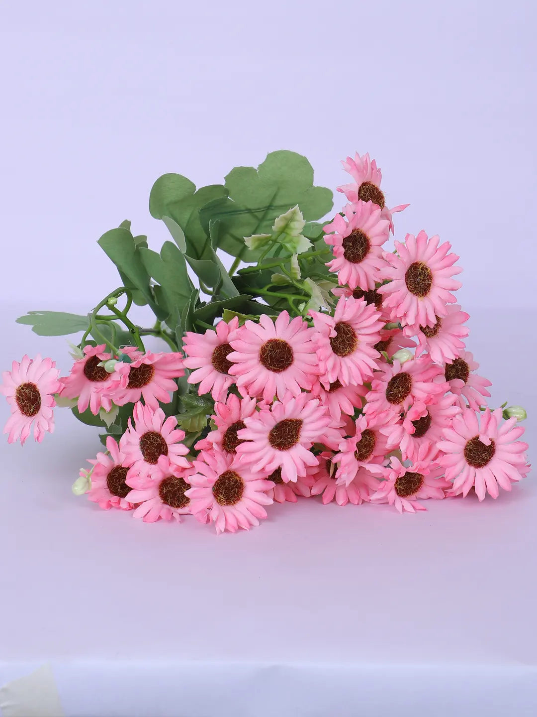 Artificial Daisy Flower Bouquets Wedding Floral Arrangement (32 cm Tall, Pack of 3, Dark/Pink)