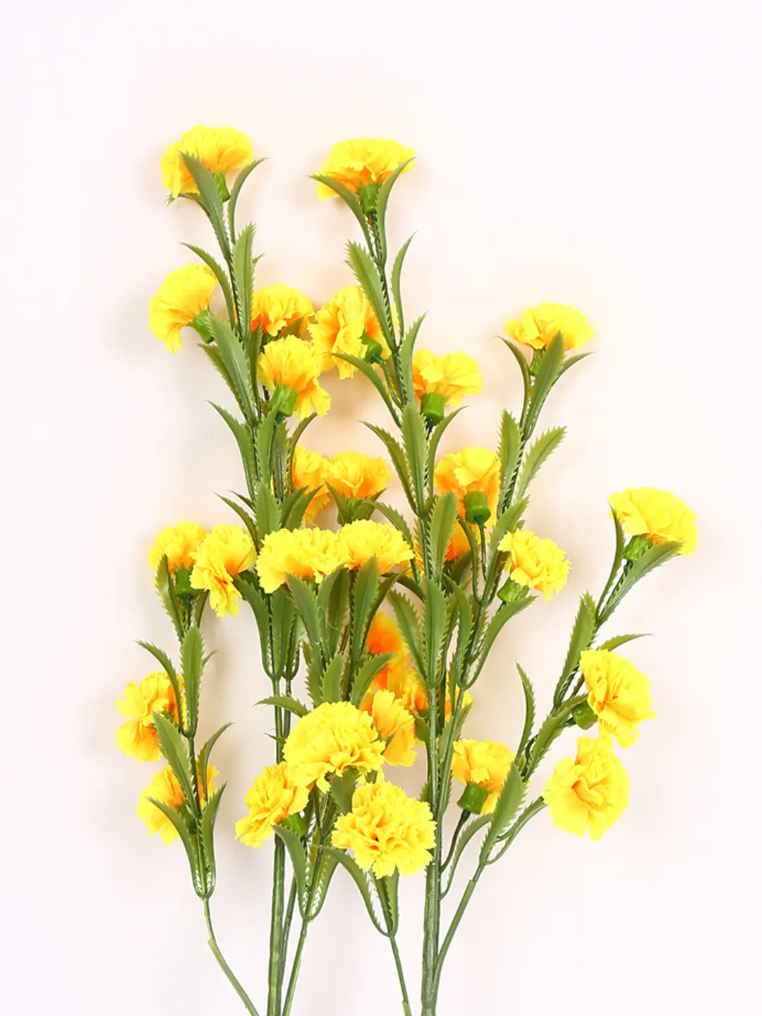 Artificial Decorative Chrysanthemum Flower Stick for Home décor (15 Head Flower, Pack of 3, Yellow)