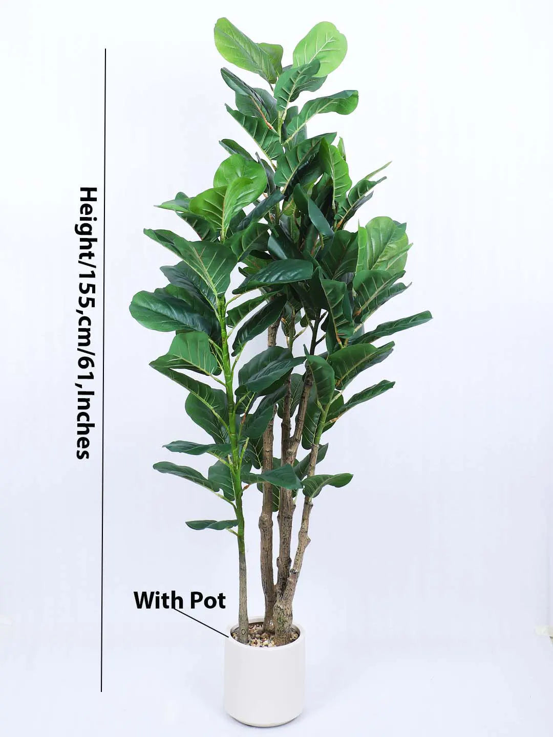 Artificial Evergreen Fiddle Leaf Fig Potted Plants Natural Faux Plants - 150 cm Tall