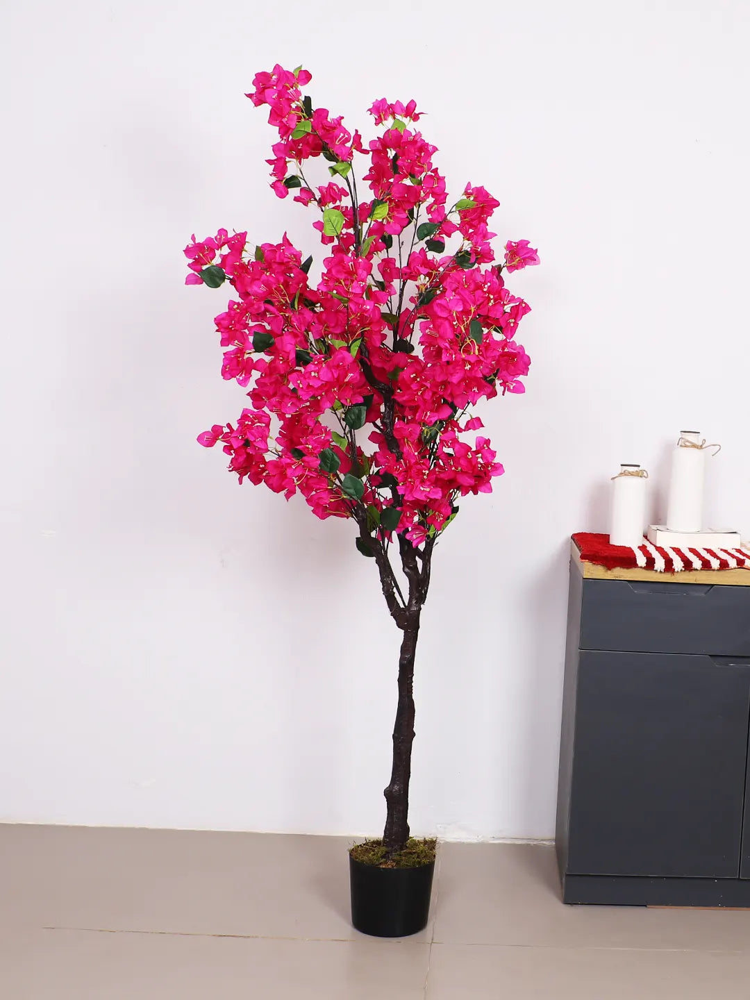 Artificial Bougainvillea Flowers Plants with Pot -170 cm Tall, Purple