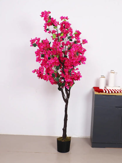 Artificial Bougainvillea Flowers Plants with Pot -170 cm Tall, Purple