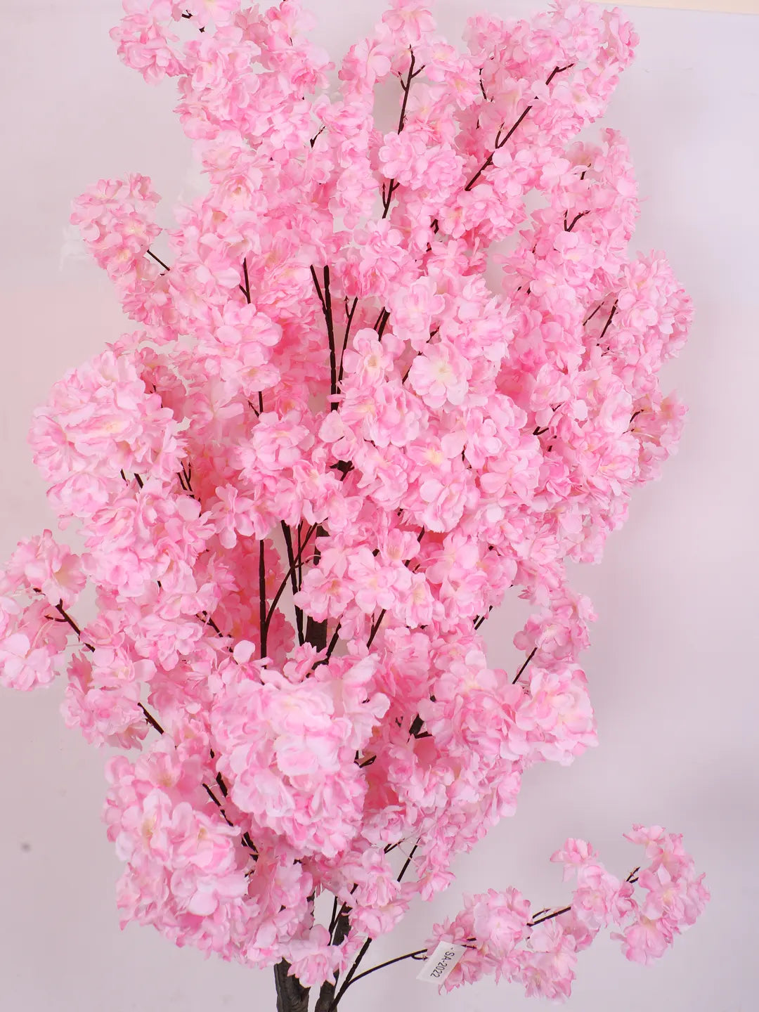 Artificial Pink Blossom Flowers Plant with Basic Black Pot - 6 feet