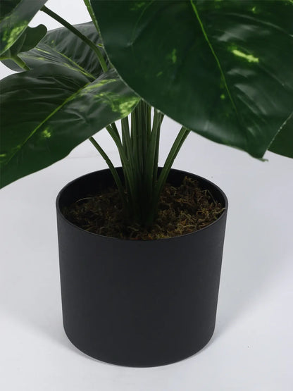Artificial Photos Leaf Green Floor Plant with Pot (24 Leaves, 80 cm Tall, Green)