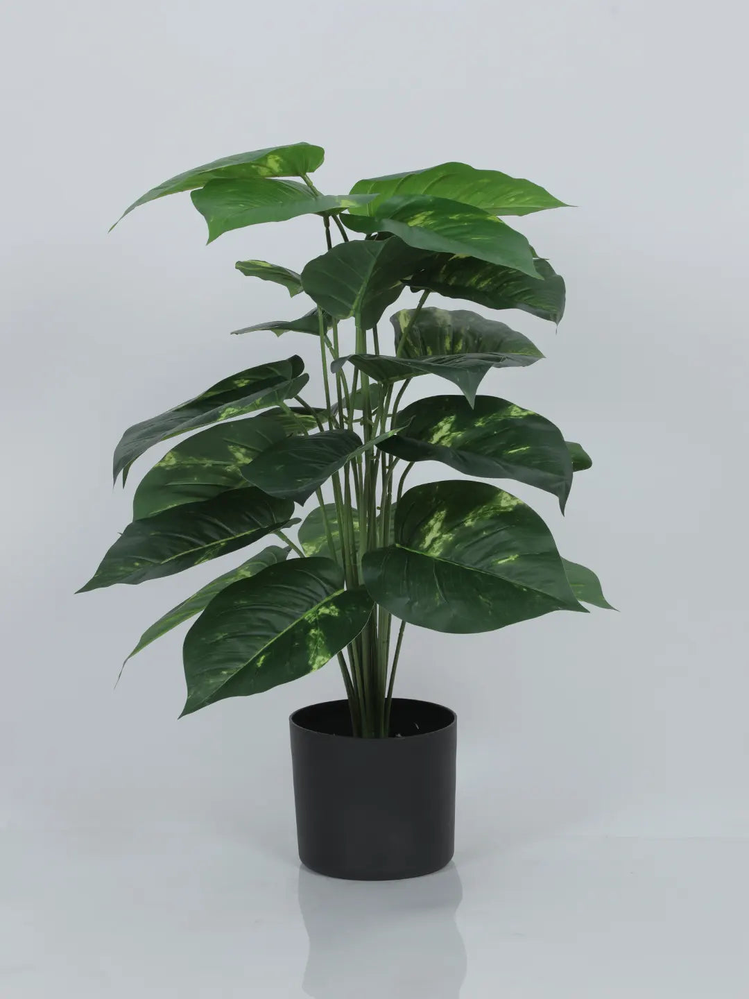Artificial Photos Leaf Green Floor Plant with Pot (24 Leaves, 80 cm Tall, Green)