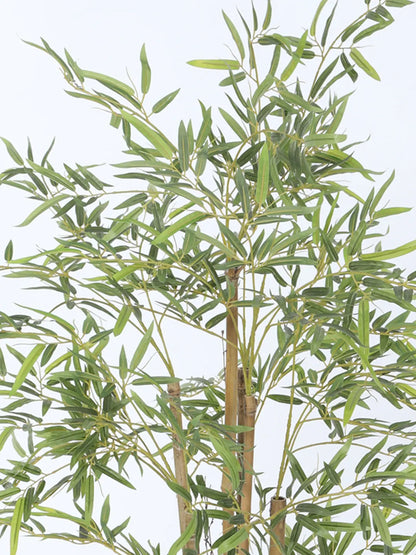 Artificial Bamboo Bliss Plant with Basic Black Pot - 4 feet Green