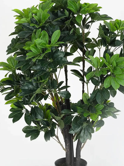 Artificial Schefflera Plant with Basic Black Pot - 100 cm Tall, Green