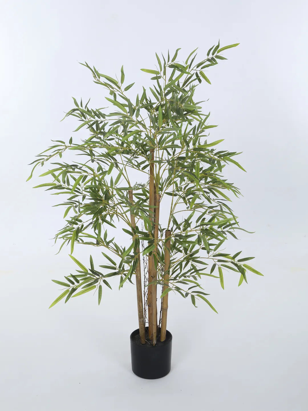 Artificial Bamboo Bliss Plant with Basic Black Pot - 4 feet Green
