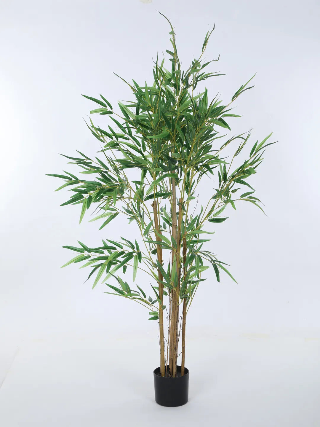 Artificial Bamboo Bliss Plant with Basic Black Pot - 5 feet Green